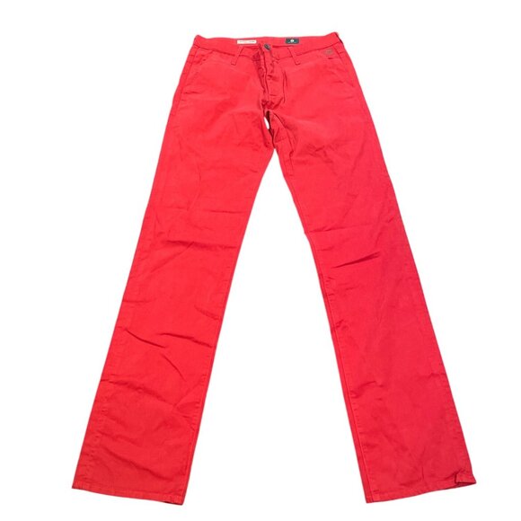 NWOT AG Green Label Men's 32x34.5 Graduate Trouser Tailored Leg Pant Red Stretch - Picture 1 of 8